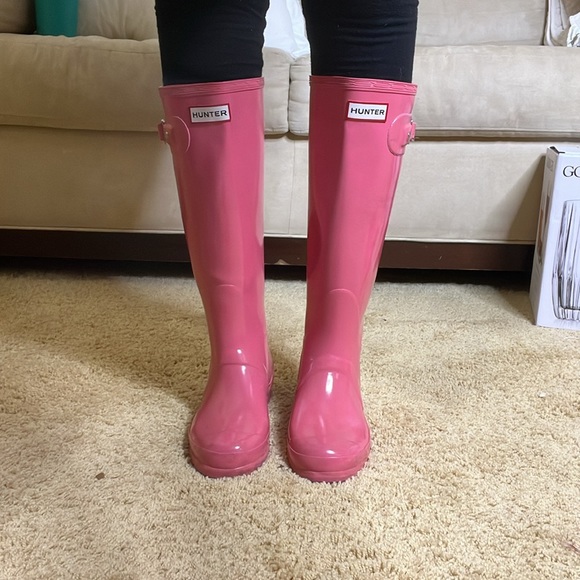 Hunter Original Gloss Rain Boot Size 6 Pink - Picture 6 of 7
